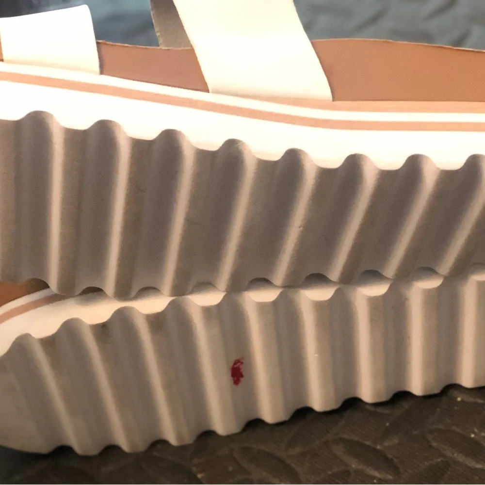 Reef woman White Double-Strap Cork Footbed Slide Vista Sandal sz 9